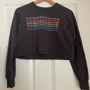 Spiritual Gangster We Are Connected Crop Black Long Sleeve